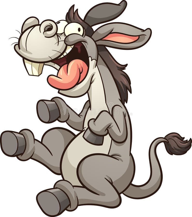 Crazy Donkey stock vector. Illustration of laughing, gradient - 88235190