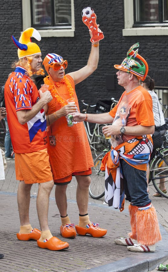 Crazy Dutch Soccer Fans in Orange Editorial Stock Image - Image of ...