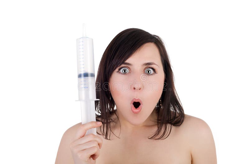 Crazy Girl With A Syringe Stock Photo Image 22565310