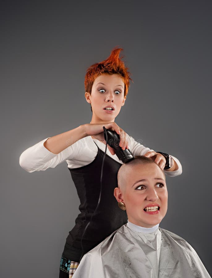 Crazy hairdresser stock photo. Image of occupation, barber 17876026