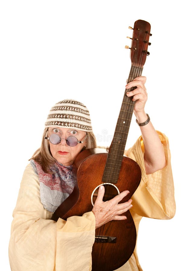 Crazy New Age Woman with Guitar