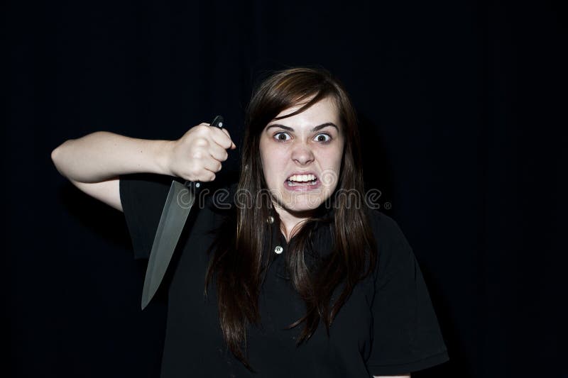 Crazy Person With Knife Stock Image Image Of Dangerous 20752993