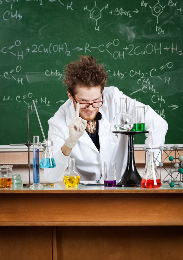Crazy Professor Makes Attention Gesture Stock Image Image 26983631