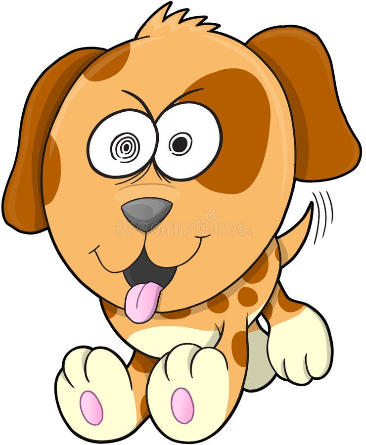 Crazy Puppy Dog Vector stock vector. Illustration of puppy - 48110535