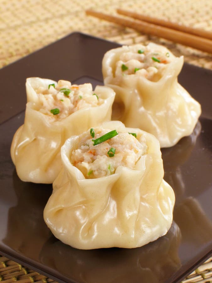 Steamed Chinese shrimp siu mai. Steamed Chinese shrimp siu mai.