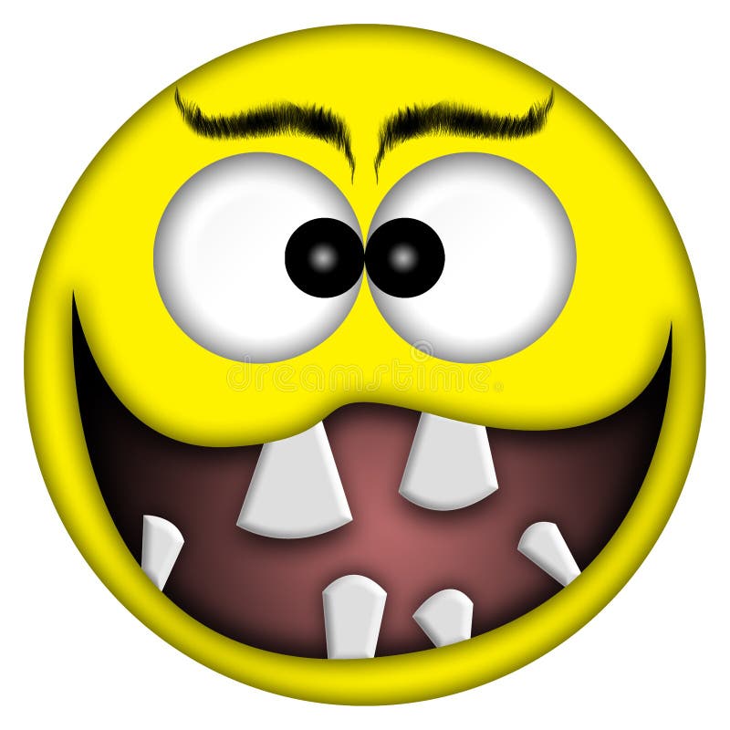 Crazy Smiley Face Illustration Stock Illustration - Illustration of