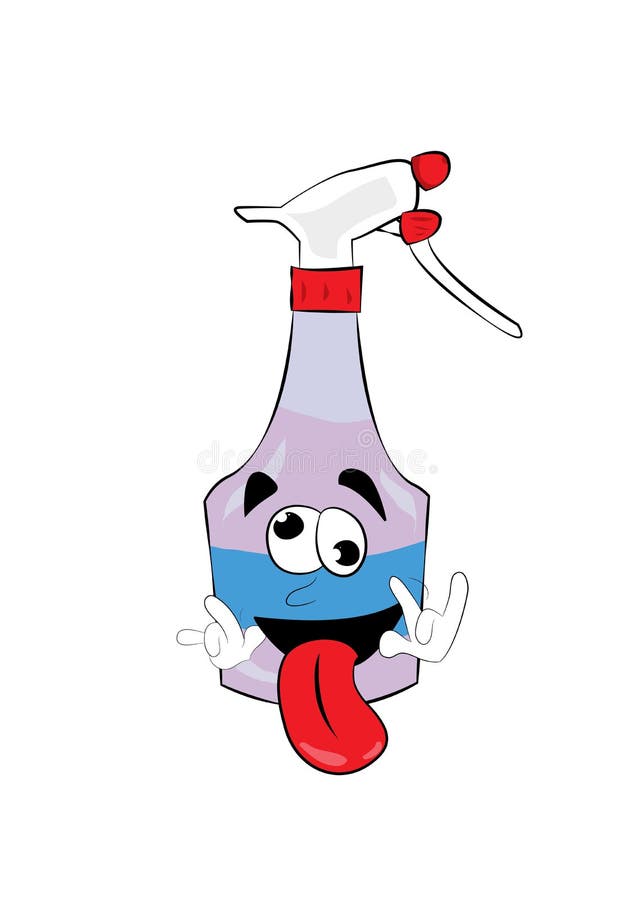Crazy spray bottle cartoon royalty free illustration.