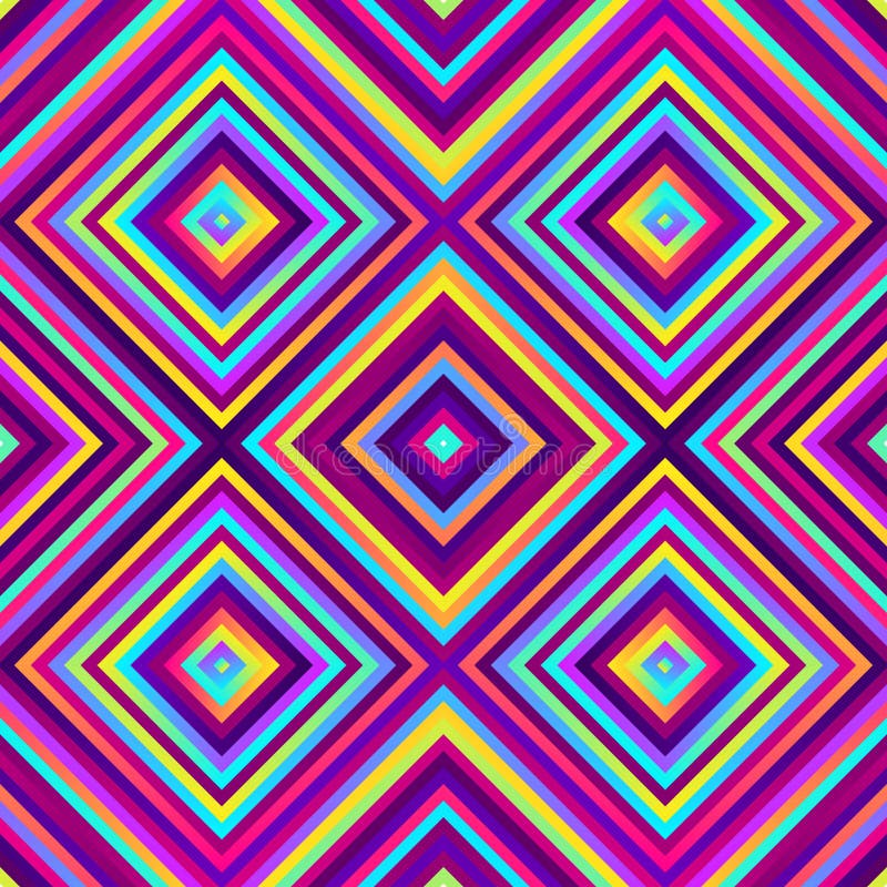 Crazy Squares - Bright Geometric Pattern with Bold Neon Colors Stock ...