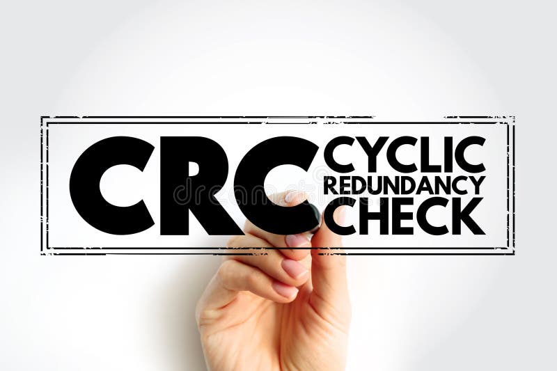 CRC - Cyclic Redundancy Check is an error-detecting code commonly used in digital networks and storage devices to detect accidental changes to digital data, acronym stamp concept background. Code division stock images, royalty-free photos and pictures