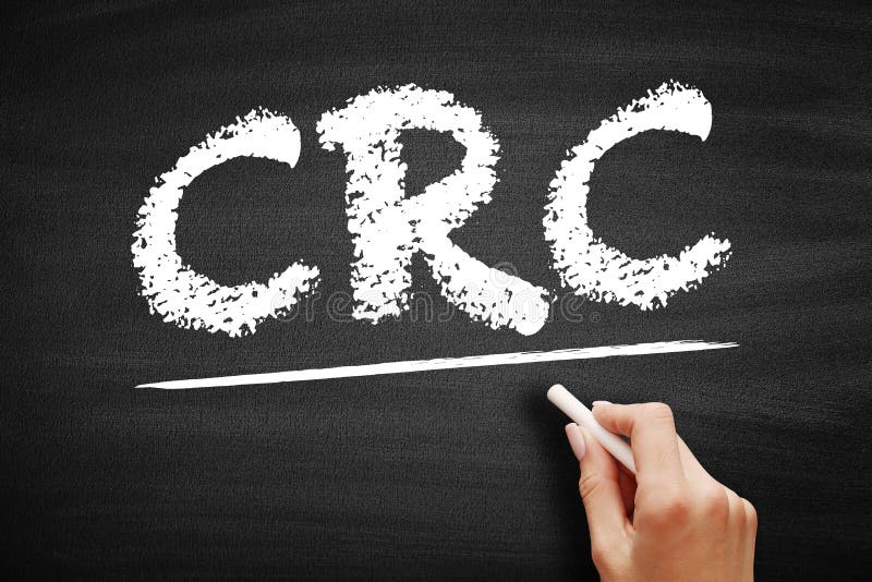 CRC - Cyclic Redundancy Check is an error-detecting code commonly used in digital networks and storage devices to detect accidental changes to digital data, acronym concept on blackboard. Code division stock images, royalty-free photos and pictures