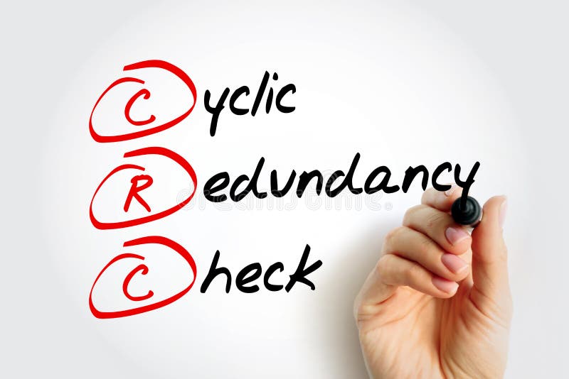 CRC - Cyclic Redundancy Check is an error-detecting code commonly used in digital networks and storage devices to detect accidental changes to digital data, acronym concept background. Code division stock images, royalty-free photos and pictures