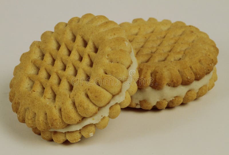 Cream Biscuits between Two Biscuits Stock Image Image of fresh