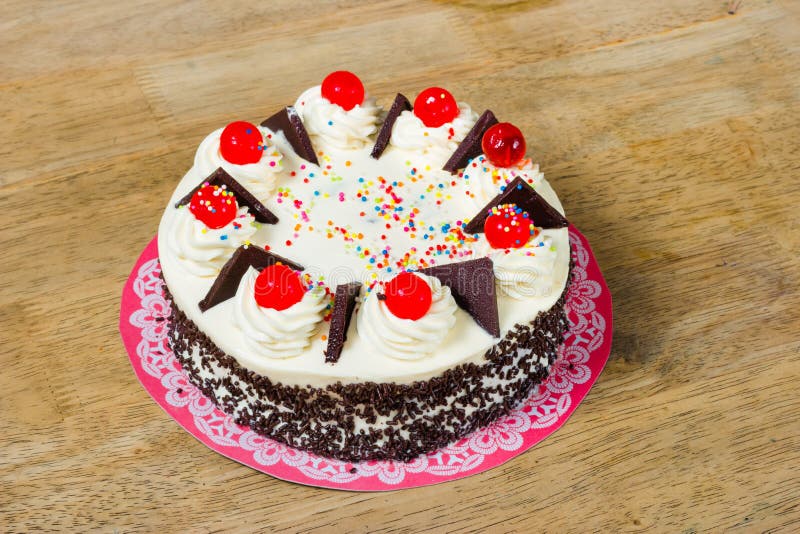 Cream Cake with Red Jelly on Top Stock Photo Image of cake, cream