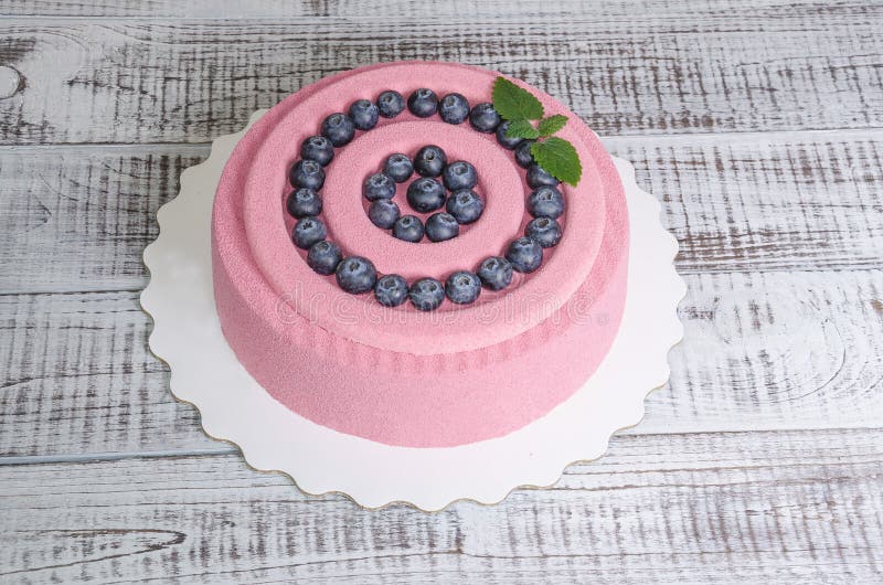 Cream Cheese Galaxy Cake with Cookies and Chocolate Marmelade Stock