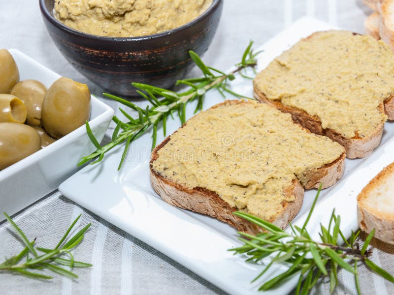 Cream of Green Olives with Bread Stock Photo Image of bread, healthy 77681676