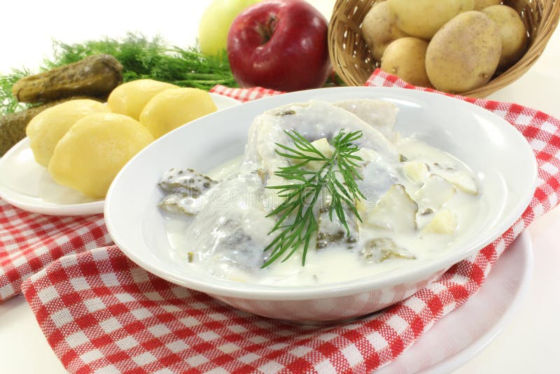 Cream herring stock image. Image of hangover, dill, vegetable 27725383