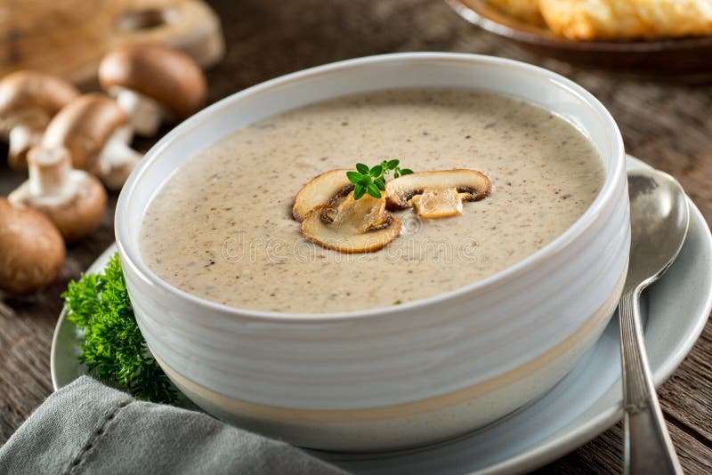 Mushroom cream soup stock image. Image of healthy, diet - 288341501