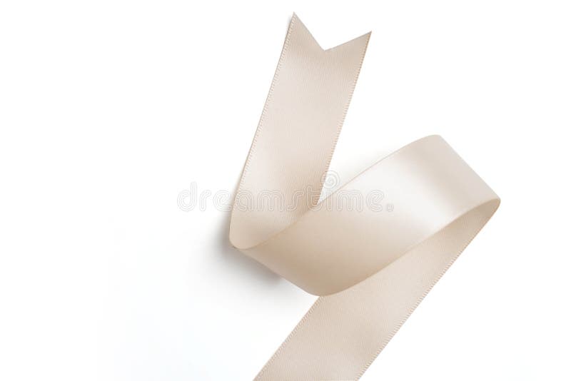 Cream Ribbon in Roll on White Stock Image - Image of celebration,  creamrose: 126911387