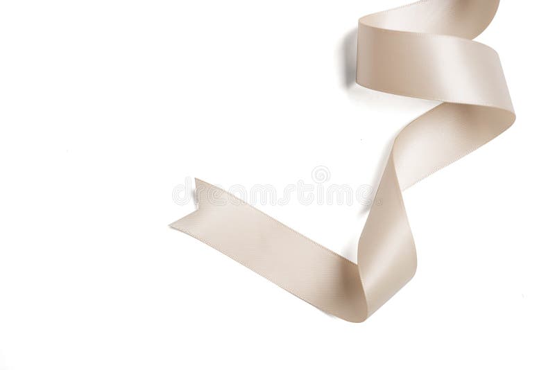 Cream Ribbon in Roll on White Stock Photo - Image of satin, isolated:  133627310