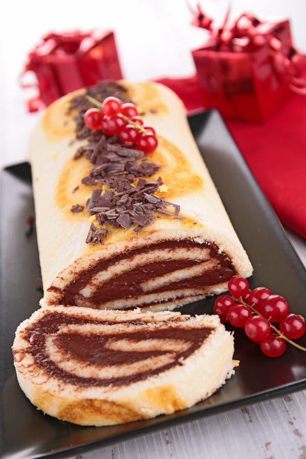 Cream roll cake stock image. Image of celebration, swiss 44598101