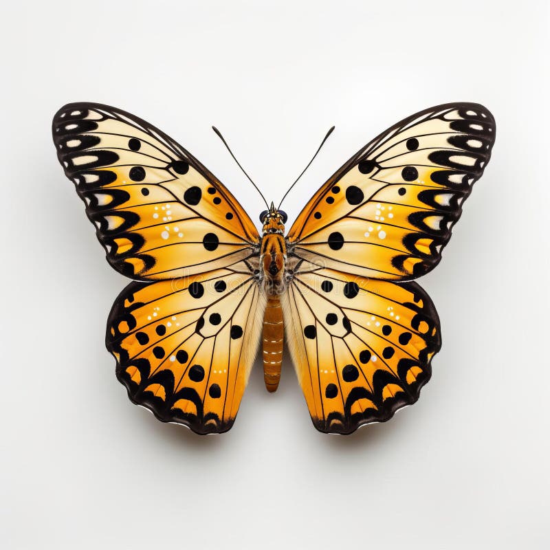 Cream-spot Tiger Butterfly Isolated On White Background Image royalty free illustration