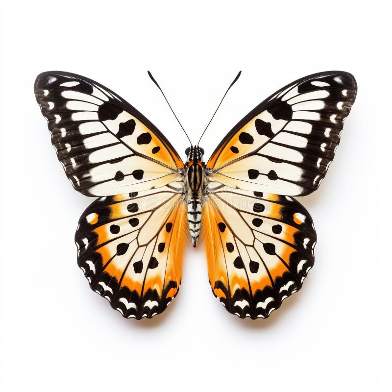 Cream-spot Tiger Butterfly Isolated On White Background Image stock illustration