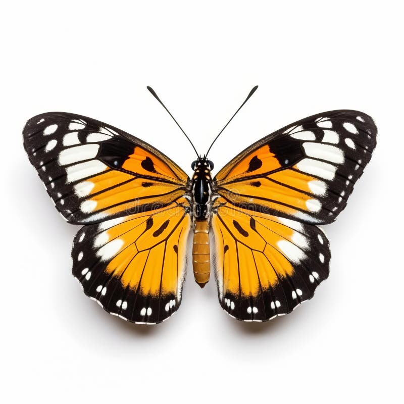 Cream-spot Tiger Butterfly Isolated On White Background Image royalty free illustration