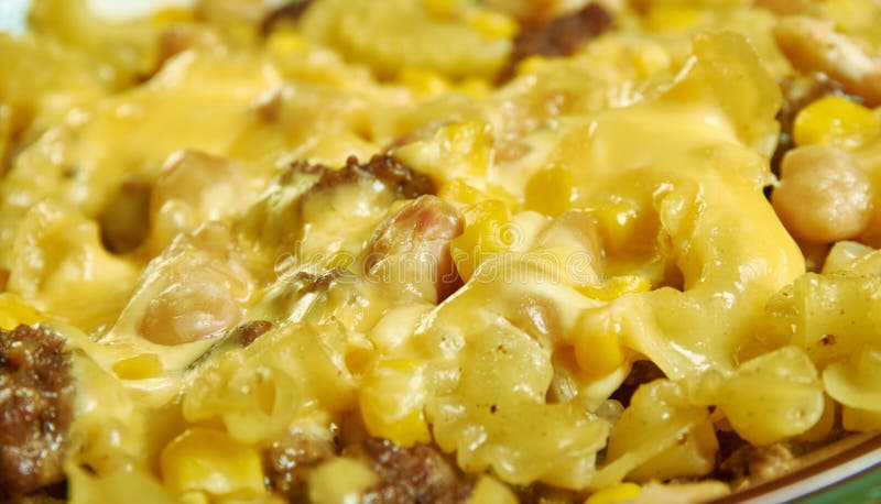 Creamy Cheesy Taco Pasta Bake Stock Image - Image of vegetable, cheese