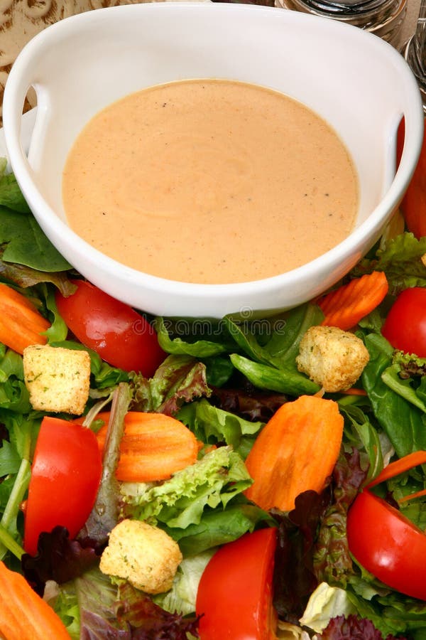 Creamy Garlic French Dressing Stock Image Image of delicious, lunch