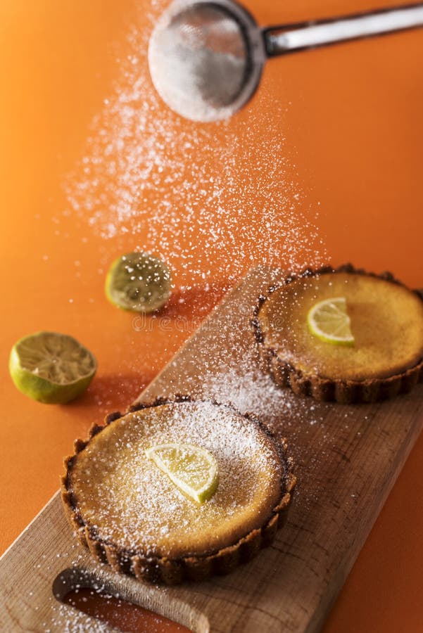 Creamy lime tarts stock image. Image of fruit, fork, citrus 77546575
