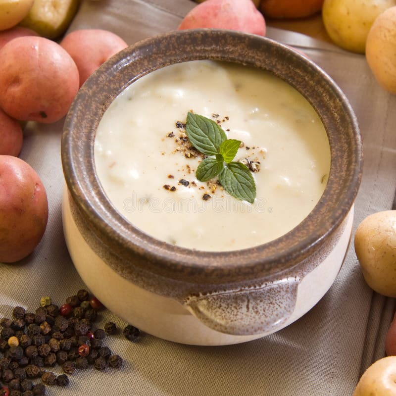 Creamy potato soup stock image. Image of vegetable, gourmet - 6668347