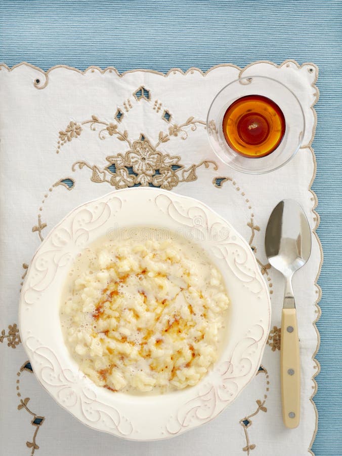 Creamy Rice Pudding with Maple Syrup Stock Photo Image of dessert