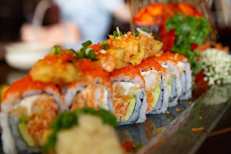 Creamy Sushi Roll royalty free stock photos