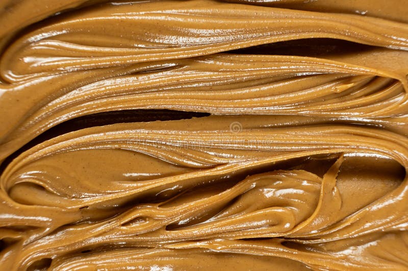 Creamy Texture American Natural Peanut Butter Top View Macro royalty free stock images