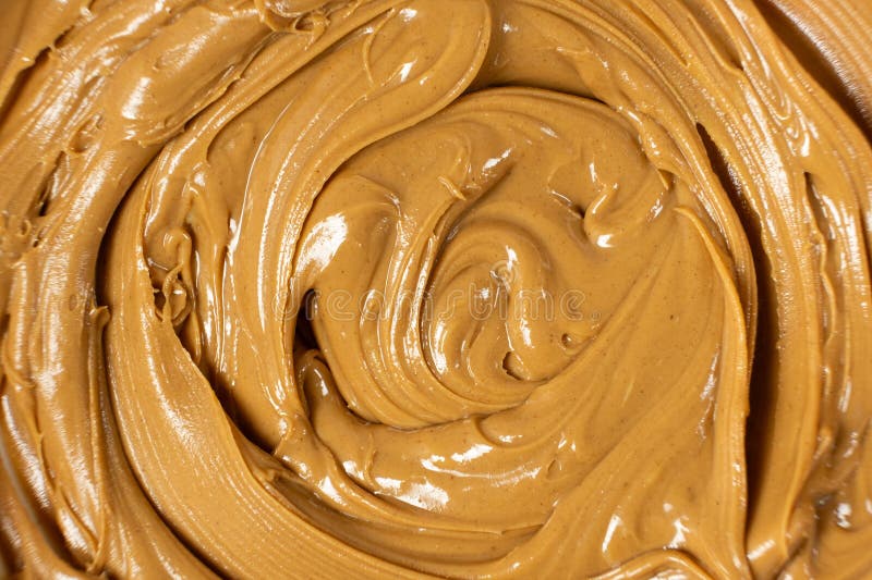 Creamy Texture American Natural Peanut Butter Top View Macro royalty free stock photos