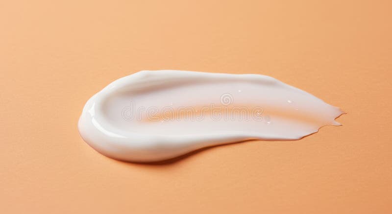 Creamy texture on peach background: skincare product highlight. AI generated