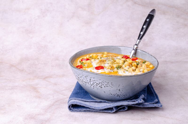 Creamy Vegetable Soup with Chickpeas Stock Image - Image of halloween