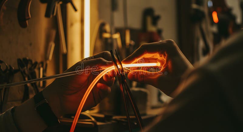 Creare Optică Strălucitoare Din Fibră stock image