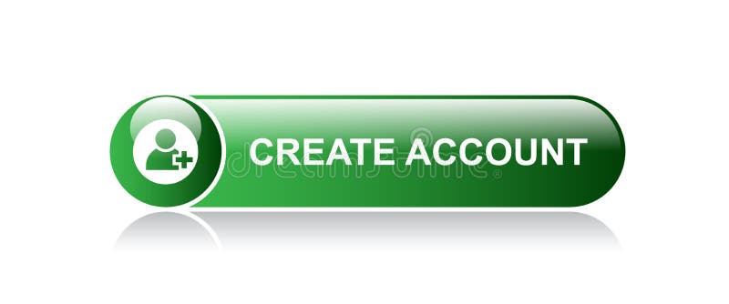 Create account button stock illustration. Illustration of flat - 122391454