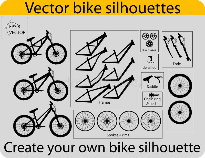 Create bike silhouettes vector illustration Create bike silhouettes vector illustration