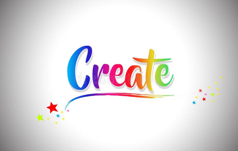 Create Handwritten Word Text with Rainbow Colors and Vibrant Swoosh