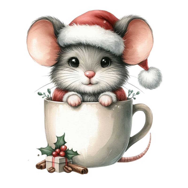 gatsby-cute-on-christmas-day-clipart-watercolor-stock-vector