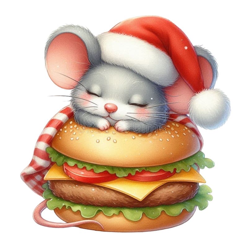 gatsby-cute-on-christmas-day-clipart-watercolor-stock-vector