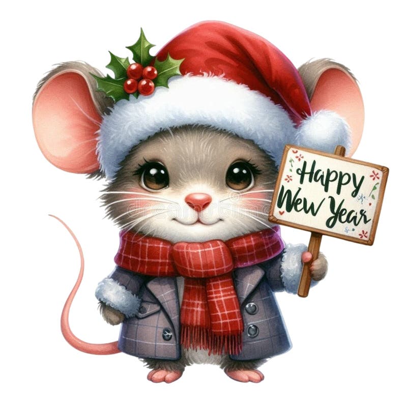 gatsby-cute-on-christmas-day-clipart-watercolor-stock-vector