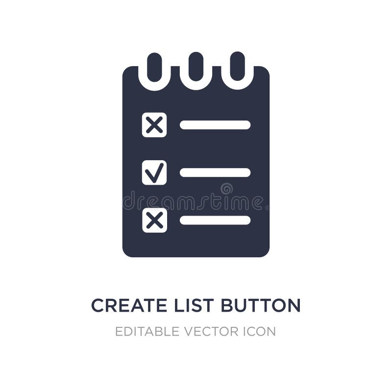 create list button icon on white background. Simple element illustration from Web concept royalty free illustration create list button icon on white background. Simple element illustration from Web concept royalty free illustration