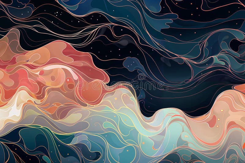 Seamless pattern with abstract waves. vector illustration for your design, generative ai stock image