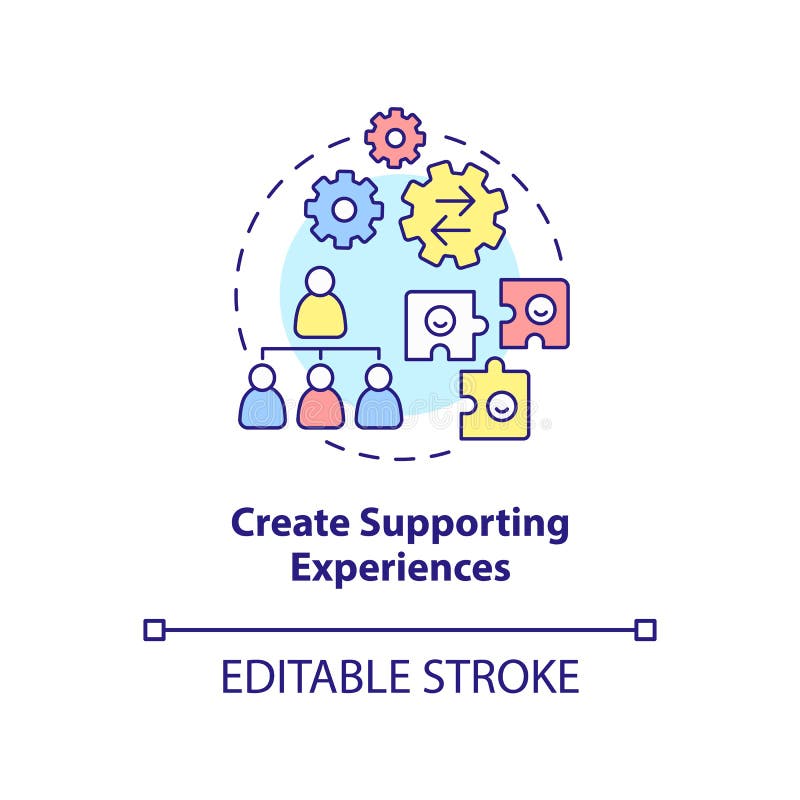 Create Supporting Experiences Concept Icon Stock Vector Illustration