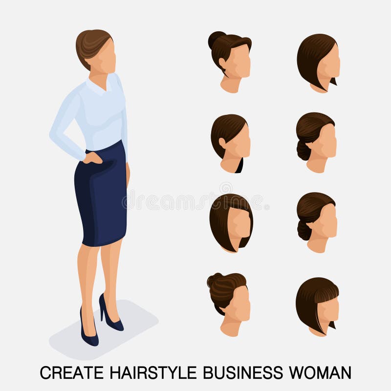 Create Your Isometric Women`s Hairstyles Stock Vector - Illustration of girl,  haircut: 139105170