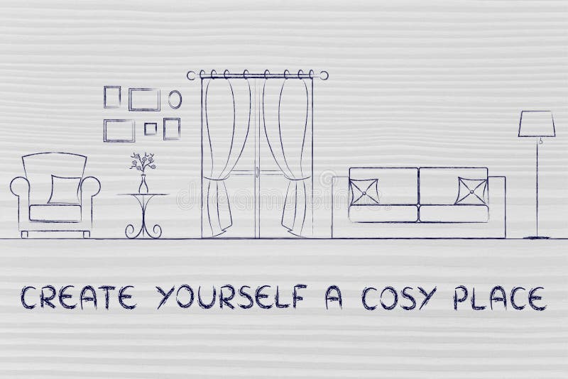 Create yourself a cosy place stock image Create yourself a cosy place stock image