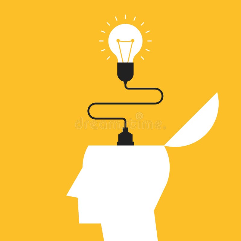 Creatief ideeconcept, de illustratie van het inspiratieproces royalty-vrije illustratie